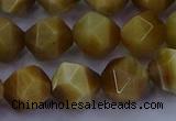 CTE1904 15.5 inches 12mm faceted nuggets golden tiger eye beads