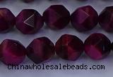 CTE1907 15.5 inches 8mm faceted nuggets red tiger eye beads