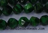 CTE1922 15.5 inches 8mm faceted nuggets green tiger eye beads