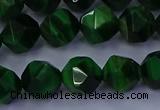 CTE1923 15.5 inches 10mm faceted nuggets green tiger eye beads