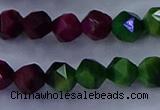 CTE1927 15.5 inches 8mm faceted nuggets colorful tiger eye beads