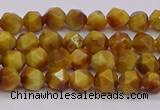 CTE1931 15.5 inches 6mm faceted nuggets golden tiger eye beads