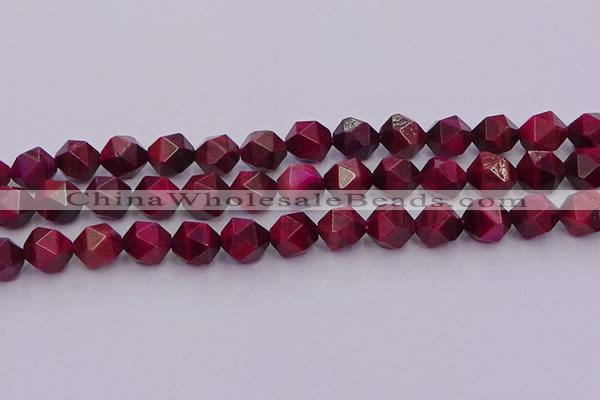 CTE1944 15.5 inches 12mm faceted nuggets red tiger eye beads