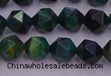 CTE1947 15.5 inches 8mm faceted nuggets green tiger eye beads