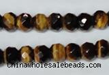 CTE197 15.5 inches 7*12mm faceted rondelle yellow tiger eye gemstone beads