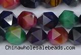 CTE1970 15.5 inches 8mm faceted nuggets mixed tiger eye beads