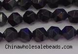 CTE1981 15.5 inches 6mm faceted nuggets blue tiger eye beads