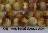 CTE1996 15.5 inches 6mm faceted round golden tiger eye beads