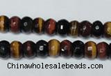 CTE201 15.5 inches 5*8mm faceted rondelle red & yellow tiger eye beads