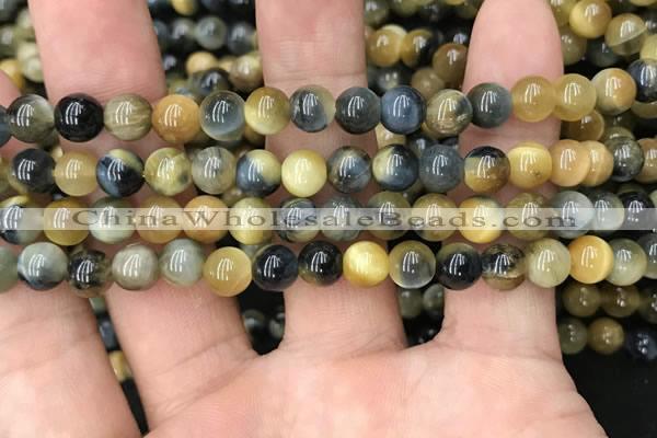 CTE2016 15.5 inches 8mm round golden & blue tiger eye beads wholesale