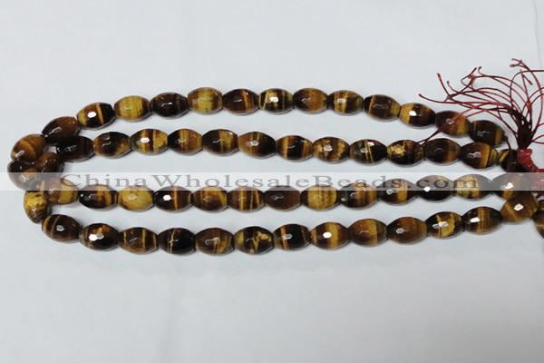 CTE206 15.5 inches 6*8mm faceted rice yellow tiger eye beads