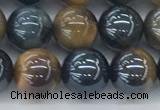 CTE2086 15.5 inches 8mm round AB-color blue & yellow tiger eye beads