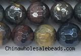 CTE2094 15.5 inches 8mm faceted round AB-color mixed tiger eye beads