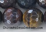 CTE2099 15.5 inches 18mm faceted round AB-color mixed tiger eye beads