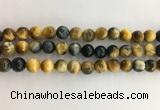 CTE2122 15.5 inches 10mm round golden & blue tiger eye beads