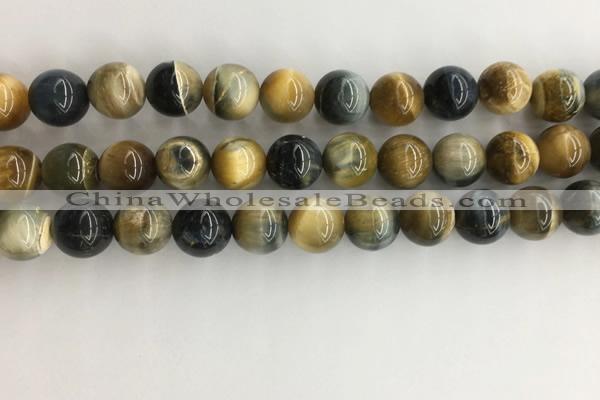 CTE2123 15.5 inches 12mm round golden & blue tiger eye beads