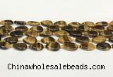 CTE2130 15.5 inches 13*18mm flat teardrop yellow tiger eye beads