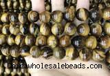 CTE2151 15.5 inches 14mm round yellow tiger eye beads wholesale
