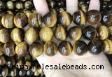 CTE2164 15.5 inches 18mm round yellow tiger eye gemstone beads