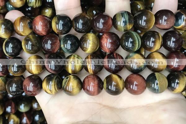 CTE2206 15.5 inches 16mm round mixed tiger eye gemstone beads