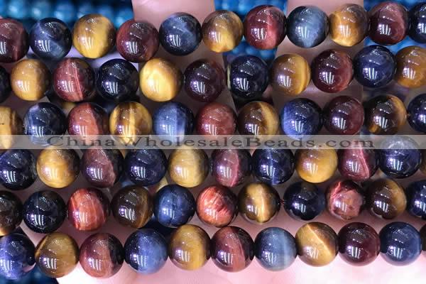 CTE2214 15.5 inches 14mm round colorful tiger eye beads wholesale
