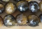 CTE2265 15 inches 6mm faceted round AB-color yellow tiger eye beads