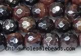 CTE2280 15 inches 6mm faceted round AB-color red tiger eye beads