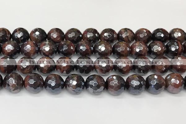 CTE2283 15 inches 12mm faceted round AB-color red tiger eye beads