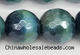 CTE2291 15 inches 12mm faceted round AB-color green tiger eye beads