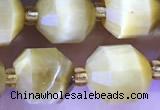 CTE2295 15 inches 9*10mm faceted golden tiger eye beads