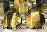 CTE2297 15 inches 9*10mm faceted yellow tiger eye beads