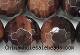 CTE2347 15 inches 12mm faceted round red tiger eye beads