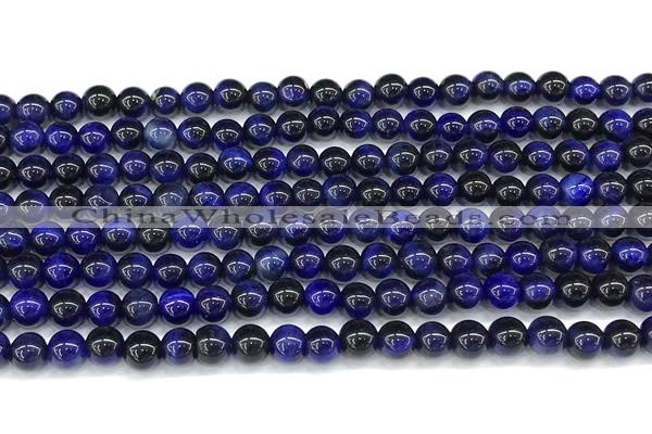 CTE2392 15 inches 4mm round blue tiger eye beads