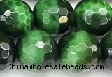 CTE2410 15 inches 10mm faceted round green tiger eye beads