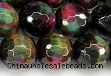CTE2439 15 inches 10mm faceted round mixed tiger eye beads