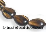 CTE27 12*16mm flat teardrop yellow tiger eye beads Wholesale