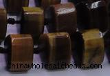 CTE340 11*15*15mm faceted triangle yellow tiger eye beads