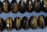CTE405 15.5 inches 10*18mm faceted rondelle yellow tiger eye beads