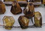CTE409 Top-drilled 13*14mm faceted trapezoid yellow tiger eye beads