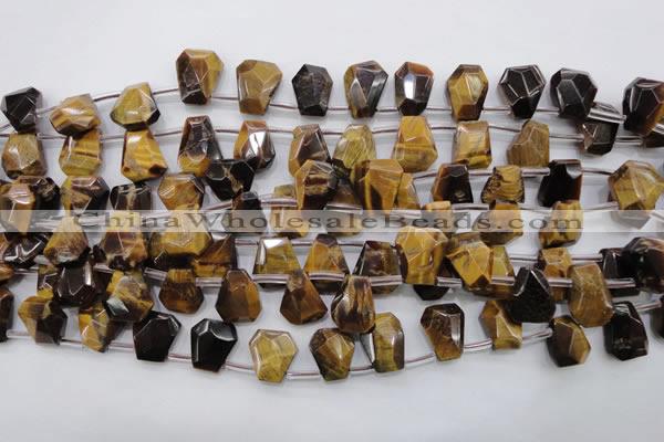 CTE409 Top-drilled 13*14mm faceted trapezoid yellow tiger eye beads