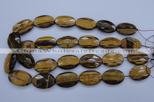 CTE432 15.5 inches 20*30mm faceted oval yellow tiger eye beads