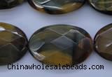CTE450 15.5 inches 20*30mm faceted oval blue tiger eye beads