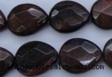 CTE465 15.5 inches 17*20mm faceted flat teardrop red tiger eye beads