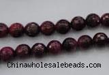 CTE472 15.5 inches 8mm faceted round red tiger eye beads wholesale