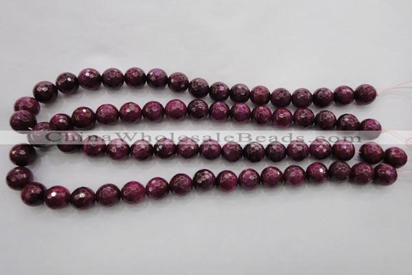 CTE474 15.5 inches 12mm faceted round red tiger eye beads wholesale