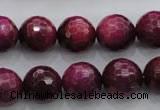 CTE475 15.5 inches 14mm faceted round red tiger eye beads wholesale