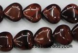 CTE52 15.5 inches 14*14mm heart red tiger eye gemstone beads