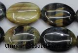 CTE572 15.5 inches 18*25mm oval golden & blue tiger eye beads