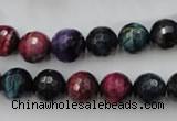 CTE582 15.5 inches 8mm faceted round colorful tiger eye beads