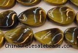 CTE638 15.5 inches 13*18mm twisted oval yellow tiger eye beads wholesale
